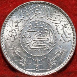 Uncirculated N.  D.  Saudi Arabia 1/2 Riyal Silver Foreign Coin 2