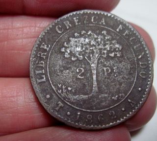1862 Ta (honduras (2 Pesos) Rare (tegucigalpa) - - - - - Provisional Coinage - - Rare -