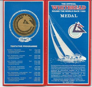 1989 Official Whitbread Round The World Yatch Race Medal In Pack As Issued
