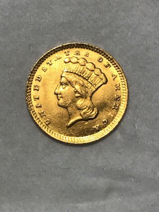 1868 Indian Princess Head $1 One Dollar Gold Coin