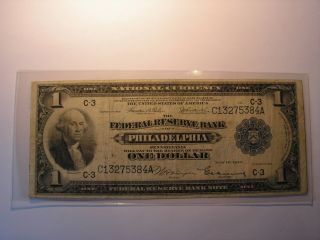 1914 One Dollar National Currency Note,  Philadelphia,  Pennsylvania