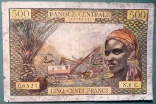 Equatorial African States 500 Francs Note From 1963,  Letter C,  Congo,  P 4 G