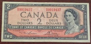 1954 - $2 Canada Bank Note - Canadian Two Dollar Bill - Rg9919437