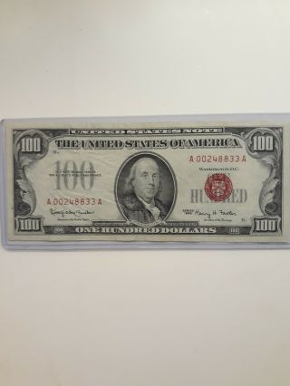1966 $100 Red Seal Us Note Really Note