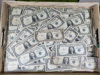 (83) Series 1957 $1 One Dollar Silver Certificates Heavy Circulation