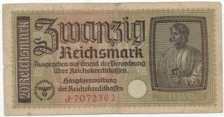 Germany 20 Reichsmark Banknote P - R139 Circulated Banknote
