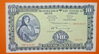 Ireland : Lavery Ten Pound Note 24.  5.  1973.