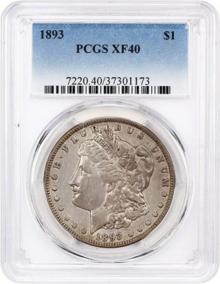 1893 $1 Pcgs Xf40 - Better Date P - - Morgan Silver Dollar