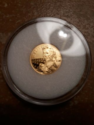 2019 " Peace " Liberty $5 Coin.  24 Fine Gold,  With Certificate Of Authenticity.