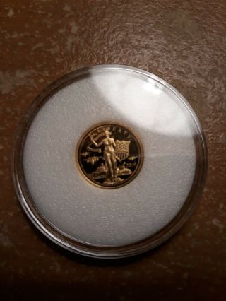 2019 " Peace Through Strength " Liberty $5 Coin, .  24 Fine Gold,  With.