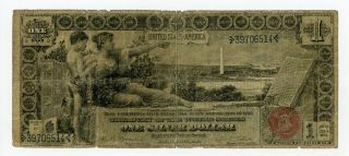 1896 Fr.  225 $1 United States " Educational " Silver Certificate Note