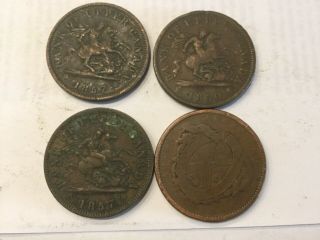 1 - 1857,  2 - 1850 Bank Of Upper Canada Token - Plus 1 1837 Bank Of Montreal Penny