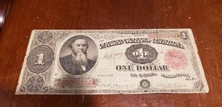1891 - (1) One Dollar Note - Stanton Red Seal - Large Note
