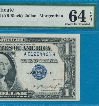 $1.  00 1935 Experimental [ab] Silver Certificate Pmg Certified Choice 64epq