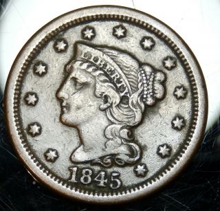 1845 Braided Hair Large Cent - Fine,