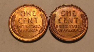 1935 D & 1935 S Lincoln Cent Penny - Mixed BU - 185SU - 2 2