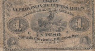 Argentina Banknote 1 Peso 1869 Un Peso 1869