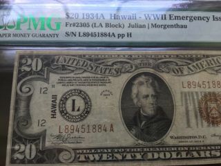 1934 A $20 HAWAII Fr 2305 PMG 25 VF 3