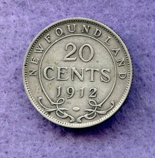 Canada Newfoundland 1912 20 Cent Silver F,