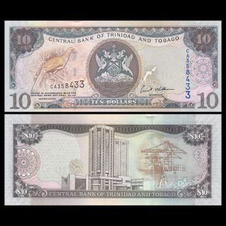 Trinidad And Tobago 10 Dollar Banknote,  2006,  P - 48,  Unc,  America Paper Money