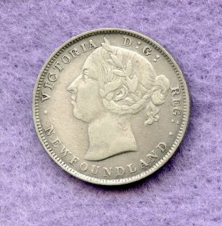 Canada Newfoundland 1899 20 Cent Silver Vf