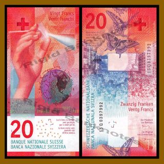 Switzerland 20 Francs,  2015 (2017) P - 76 Hybrid Polymer Swiss National Bank Unc
