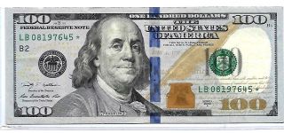 Money Us $100 2009 Federal Reserve Star Note York F2184b Lucky Money $175