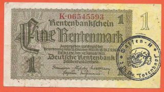 Germany - Wehrmacht - 1 Reichsmark - 1937 - With Nazi Stamp Waffen Ss