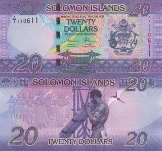 Solomon Islands 20 Dollars (nd/2017) - Islanders/musical Instruments/p34 Unc