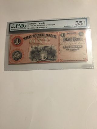 State Bank Of Michigan,  Detroit $1 1859 - 60 