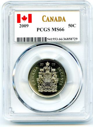2009 Canada 50 Cent Half Dollar Pcgs Ms66.  Canada Label