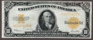1922 $10.  00 Gold Certificate,  Vf