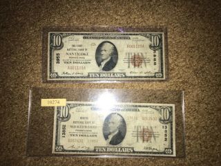 1929 $10 First National Bank Of Nanticoke Pa National Currency - Includes 2