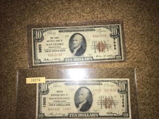 1929 $10 First National Bank of Nanticoke PA National Currency - Includes 2 2