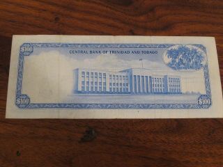 1964 One Hundred Dollar $100.  00 Note Central Bank of Trinidad and Tobago MD - 4 2