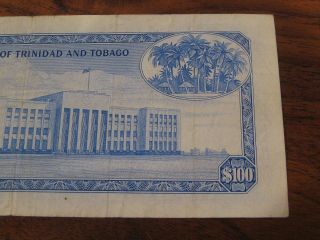 1964 One Hundred Dollar $100.  00 Note Central Bank of Trinidad and Tobago MD - 4 8