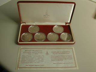 Russia Ussr 6 Coins Unc 1 Ruble Moscow Set 1980 Olympic Games