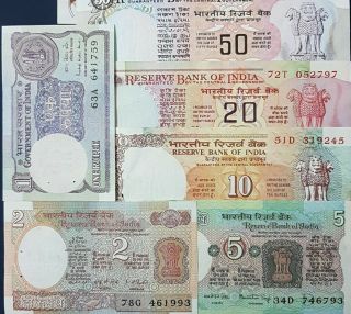 SET OF 6 INDIAN BANK NOTES,  VARRIED NUMBER NOTE WILL BE GIVEN,  RANDOM PICK 2