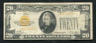 Fr.  2402 1928 $20 Twenty Dollars Gold Certificate Currency Note Very Fine (b)