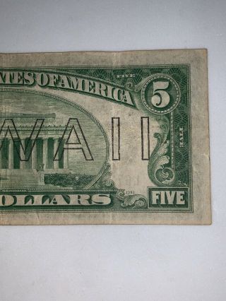 1934 A $5 Federal Reserve Note - Hawaii - Emergency Issue - Brown Seal 8