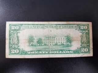 1929 $20 National Bank Note - First National Bank of Lake Ariel,  Pennsylvania. 2
