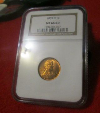 1939 - D Ngc Ms 66 Rd Red Lincoln Wheat Cent  Mf - 2491