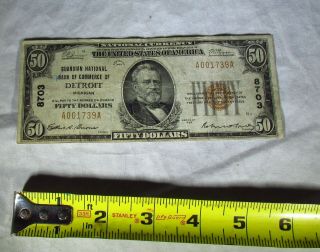 1929 $50 Guardian National Bank Of Commerce Of Detroit Michigan 8703