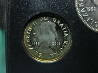 2003 50th Ann Coronation Of Queen Elizabeth Ii Canadian Silver Dime Oxidized