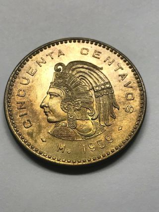 1959 Mexico 50 Centavos Unc,  15047