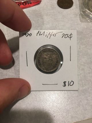 Philippines Usa 20 Centavos 1920 Silver