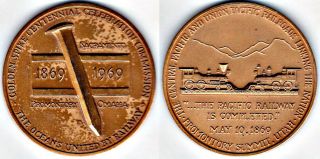 Us Medal: Golden Spike Centennial,  Promontary Summit,  Utah: 1869 - 1969