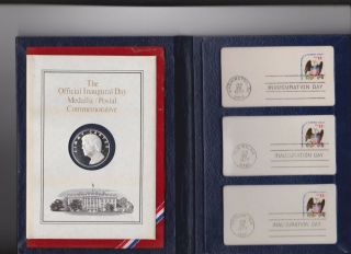 1977 Jimmy Carter Inaugural Medal And 1st Day Stamps.  1 1/4 " Silver Proof.  999