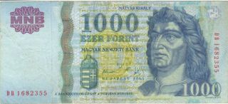 2005 1000 Forint Hungary Currency Banknote Note Money Bank Bill Cash Budapest