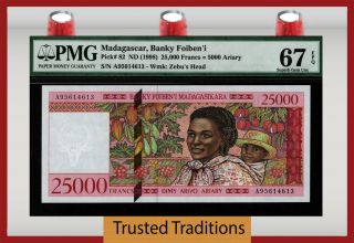 Tt Pk 82 Nd (1998) Madagascar 25000 Francs = 5000 Ariary Pmg 67q Gem Unc